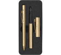 Faber-Castell Grip Edition 201522 Fountain Pen Nib M and Ballpoint Pen, Gold, 1 Set