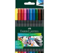 Faber-Castell Grip Finepen 0.4, Assorted Colours, Wallet of 10