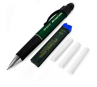 Faber-Castell Grip Plus Mechanical Pencil - Green + 0.7mm HB Leads + Erasers