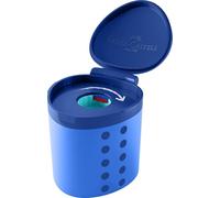 FABER-CASTELL Grippy 181790 Sharpener with Cutting Protection, Blue Sharpener with Container