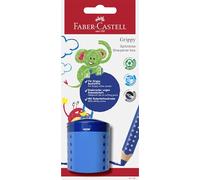 Faber-Castell Grippy 181793 Sharpener with Cutting Protection, Blue Sharpener with Container