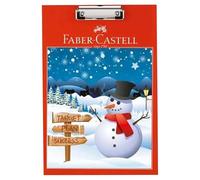 Faber-Castell Hardboard Clipboard with Hanging Hole, A4 Size, Snowman Design Board, Writing Clip Boards with Heavy Duty Clip, Sturdy and Durable, Perfect for School Classroom Office Everyday Use