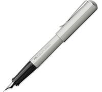Faber-Castell Hexo 150590 Fountain Pen, Nib Width M, Matte Silver, Pack of 1
