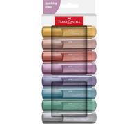 Faber-Castell 254678 Metallic Highlighter Pens with Precision Chisel Tip, Bright Metallic Colours, Ergonomic Flat Design, Pack of 8