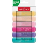 Faber-Castell 251656 Highlighter Set 46, 6 Pastel Highlighters with Durable Chisel Tip, Line Width 1-5 mm, Refillable