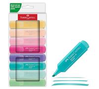 Faber-Castell 254658 Highlighter Set 46, 8 Pastel Highlighters with Durable Chisel Tip, Line Width 1-5 mm, Refillable