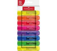 Faber-Castell 254648 Highlighter Set 46, Pack of 8, Neon Colours, with Durable Chisel Tip, Line Width 1-5 mm, Refillable