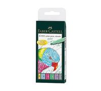 Faber-Castell Art & Graphic Pitt Artist Pen Brush India Ink Pen, Pastel, Wallet of 6, for Art, Craft, Drawing, Sketching, Home, School, University, Colouring