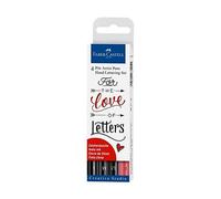 Faber-Castell Creative Studio Pitt Artist Pen India Ink Pen, Black, Set of 4, Art, Craft, Drawing, Sketching, Home, School, University, Colouring