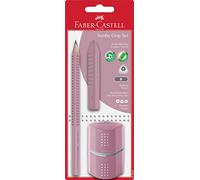 Faber-Castell Pencil Set Jumbo Grip 580082 – Pencil, Eraser, Triple Sharpener – Rose Shadows