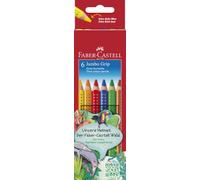 Faber Castell "Jumbo Grip" Coloured Pencil (Set of 6) | Water-soluble jumbo colouring pencils for children with bright colours and ergonomic triangular shape