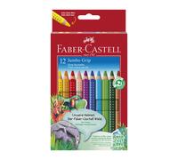 Faber-Castell Jumbo Grip, Non-Slip, Assorted Colours, Wallet of 12 Ergonomic Triangular Shape