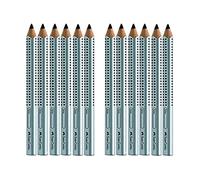Faber-Castell Jumbo Grip Pencils, Silver, Pack of 12