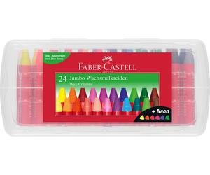 Faber-Castell - Jumbo Wax Crayons, 24 pc (120034), Neon Pack of 24