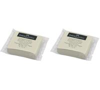 Faber-Castell Kneadable Art Eraser, White, Single, for Art, Craft, Drawing, Sketching, Home, School, University, Colouring (Pack of 2)