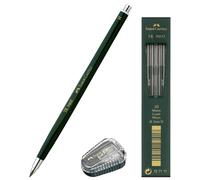 Faber Castell - Lead Pencil TK 9400, Lead Thickness: 2 mm, Hardness: H + Refills and Pencil Sharpener