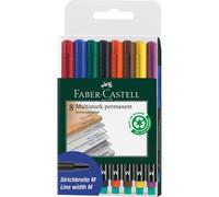 Faber-Castell Marker Multimark Permanent Medium Line Width Assorted Colours Pack