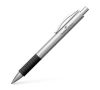 Faber-Castell Matt Chrome Plated Basic Ballpoint Pen | Matt chrome-plated metal barrel with indelible large-capacity refill