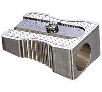 Faber-Castell 183100 Metal Pencil Sharpener 50 for Coloured and Coloured Pencils, Silver