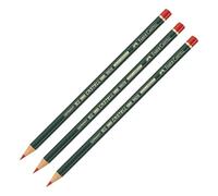 Faber-Castell Miscellaneous Castell Document 9609 Indelible Pencil, Red, For Art, Craft, Drawing, Sketching, Home, School, University, Colouring (Pack of 3)