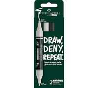 Faber-Castell Multimark Acrylic Dual Marker – Double-Ended Bold/Fine Tip – Set of 2 Black/White