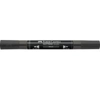 Faber-Castell Multimark Acrylic Dual Marker Colour 199, Black, Art Set Supplies, Water-Based Acrylic Marker Pen, Double Ended, Bold & Fine Tip, Art Markers, Colouring Pens, Highlighters