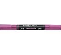 Faber-Castell Multimark Acrylic Dual Marker Colour 290, Pink Metallic, Art Set Supplies, Water-Based Acrylic Marker Pen, Double Ended, Bold & Fine Tip, Art Markers, Colouring Pens, Highlighters