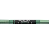 Faber-Castell Multimark Acrylic Dual Marker Colour 295, Green Metallic, Art Set Supplies, Water-Based Acrylic Marker Pen, Double Ended, Bold & Fine Tip, Art Markers, Colouring Pens, Highlighters