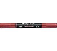 Faber-Castell Multimark Acrylic Dual Marker Colour 296, Red Metallic, Art Set Supplies, Water-Based Acrylic Marker Pen, Double Ended, Bold & Fine Tip, Art Markers, Colouring Pens, Highlighters