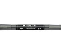 Faber-Castell Multimark Acrylic Dual Marker Colour 297, Steel Metallic, Art Set Supplies, Water-Based Acrylic Marker Pen, Double Ended, Bold & Fine Tip, Art Markers, Colouring Pens, Highlighters