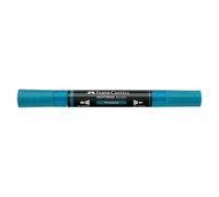 Faber-Castell Multimark Acrylic Dual Marker Colour 313, Turquoise, Art Set Supplies, Water-Based Acrylic Marker Pen, Double Ended, Bold & Fine Tip, Art Markers, Colouring Pens, Highlighters