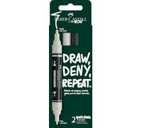 Faber-Castell Multimark Acrylic Dual Marker, Set of 2 Black/White Colours, Art Set Supplies, Water-Based Acrylic Marker Pen, Double Ended, Bold & Fine Tip, Art Markers, Colouring Pens, Highlighters