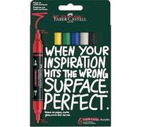 Faber-Castell Multimark Acrylic Marker Pens - 6pcs Basic