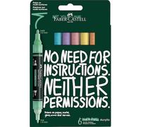 Faber-Castell Multimark Acrylic Marker Pens - 6pcs Pastel