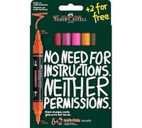 Faber-Castell 186019 Multimark Acrylic Marker Set, 8 Acrylic Pens with Double Tip, Waterproof and Quick-Drying