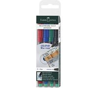 Faber-Castell Multimark Permanent F 151304 Assorted Marker Pens Pack of 4