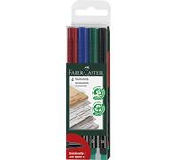 Faber-Castell Multimark Permanent S 152304 Assorted Marker Pens Pack of 4