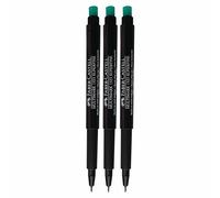 Faber-Castell Multimark (S) Permanent Marker Pens, BLACK, SuperFine Point (0.4mm), Pack of 3, Built In Eraser, Water n Fade Resistant, Marks on Most Surfaces