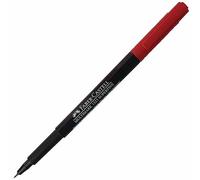 Faber-Castell Multimark (S) Permanent Marker Pens, RED, SuperFine Point (0.4mm), Pack of 1, Built In Eraser, Water n Fade Resistant, Marks on Most Surfaces