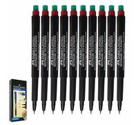 Faber-Castell Multimark (S) Permanent Marker Pens, RED, SuperFine Point (0.4mm), Pack of 10, Built In Eraser, Water n Fade Resistant, Marks on Most Surfaces