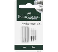 Faber-Castell Multimarker Mirror Pens Double Ended Markers, Replacement Tips, Line Width 0.8mm & 2.0-3.0mm, Fine Liner & Round Tip, Paint on Multi-Surfaces, Stone, Metal, Glass, Leather & Nerves