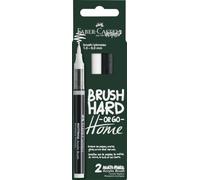 Faber-Castell Mutlimark Acrylic Brush Marker Pen, Set of 2, Black & White Flexible Brush, Dynamic Stroke Width, Art, Drawing, Colouring, Sketching, Even Ink Flow, Water-Based Acrylic Liquid Ink
