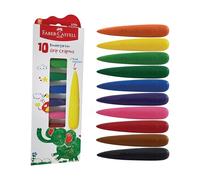Faber-Castell My First Grip Crayons, Box of 10 Colours, Non-Toxic Crayon for Kids, Easy to Hold, Art Supplies, Ideal for Children, Party Bags, Schools