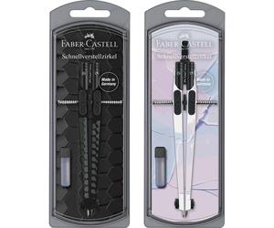 Faber-Castell No.574444 Quick Adjustment Compass 2-Piece Set, Dark/ Bright