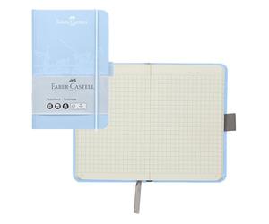 Faber-Castell - Notebook DIN A6 Sky Blue Squared | 194 Page Squared Notebook with Archive Pocket and Pen Holder for School, Study and Office