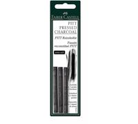 Faber-Castell Pack of 3 Compressed PITT Charcoal Sticks Black, Extra Soft