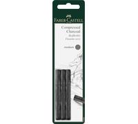 Faber-Castell Pack of 3 Compressed PITT Charcoal Sticks, Intensive Black, Medium