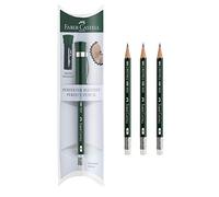 Faber-Castell Perfect Pencil Castell 9000 and 3 Count Pencil Refill - #2 Lead Pencil, Sharpener and Pencil Extender (Pack of 1)