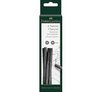 Faber-Castell PITT Natural Charcoal Sticks 7-12mm Pack of 6