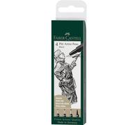 Faber-Castell : Pitt Artists Pen : Set of 4 Assorted Nibs : Black